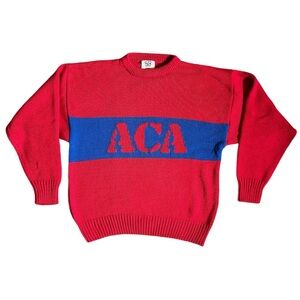 Vintage ACA Size XL Cotton Knit 80s Retro Colorblock